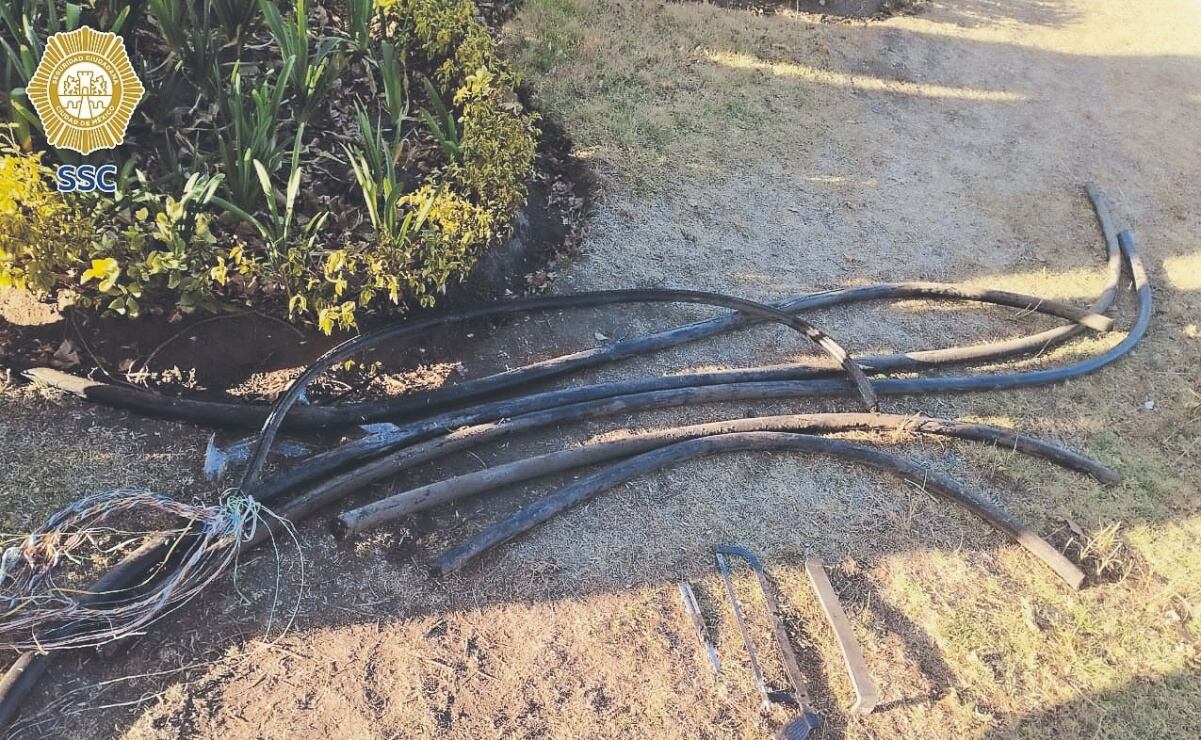 Caen dos hombres por robar 22 metros de fibra óptica en alcaldía Miguel Hidalgo; su valor aproximado es de 800 mil pesos