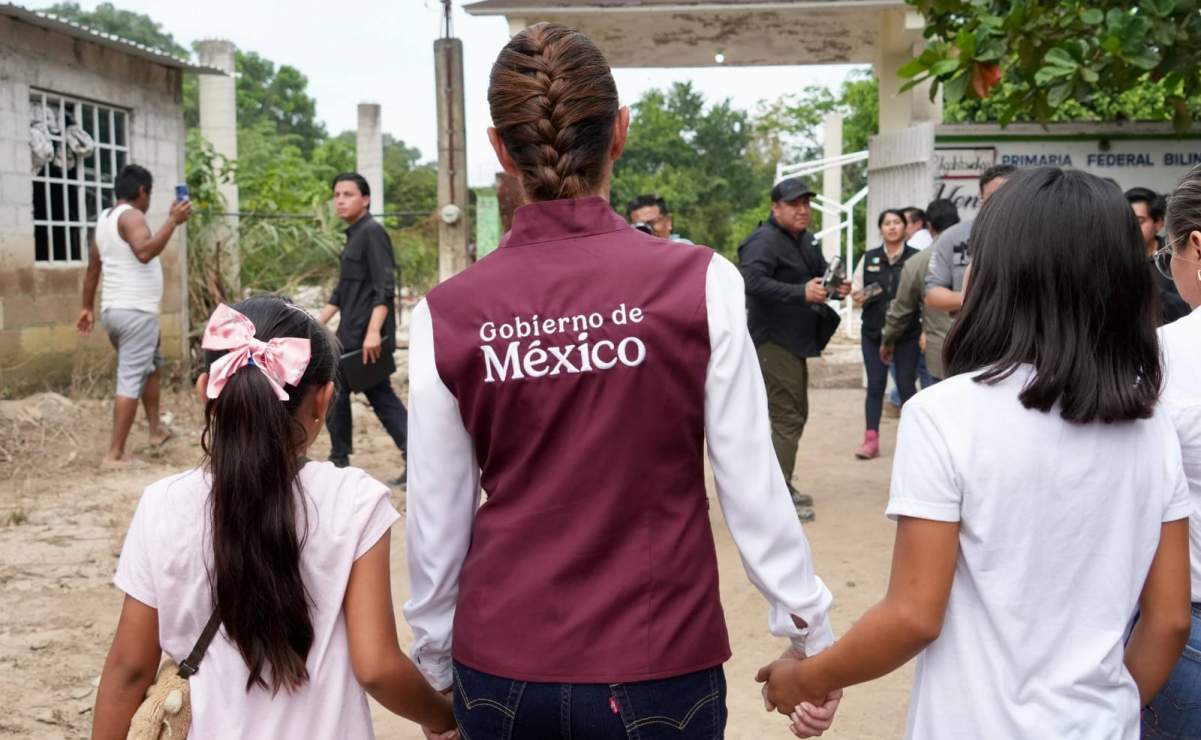 Sheinbaum supervisa apoyos en Pantepec, Puebla, tras lluvias; destaca censos y repartición de despensas