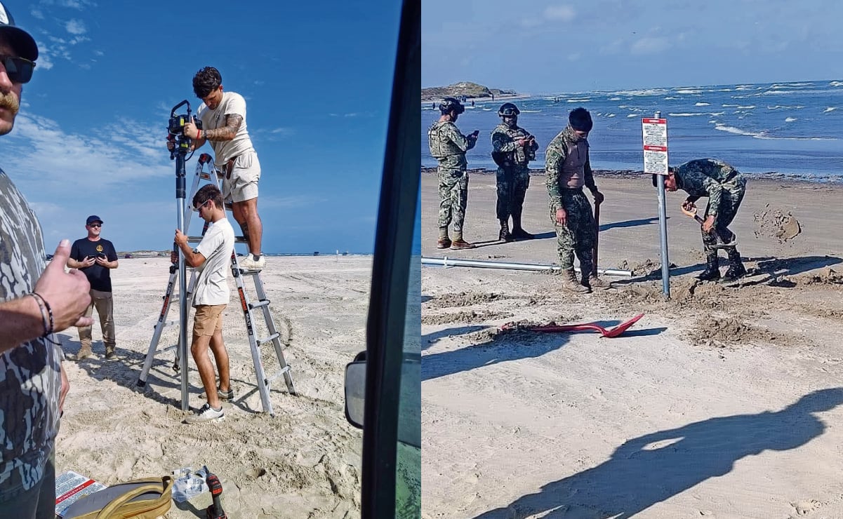 Desatan polémica letreros puestos en playa de Bagdad en Tamaulipas