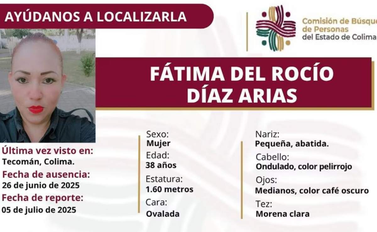 Desaparece Fátima del Rocío, policía de Tecomán, Colima; fue 