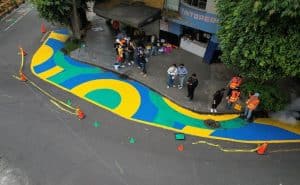 Estudiantes de La Salle crean cruces peatonales seguros en La Condesa