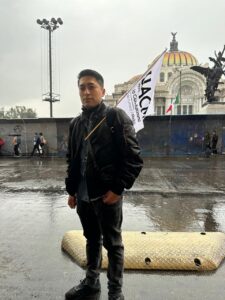 Estudiante en la marcha del 2 de octubre 