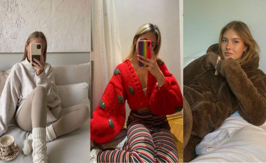Outfits para pasar Navidad en la sala de tu casa