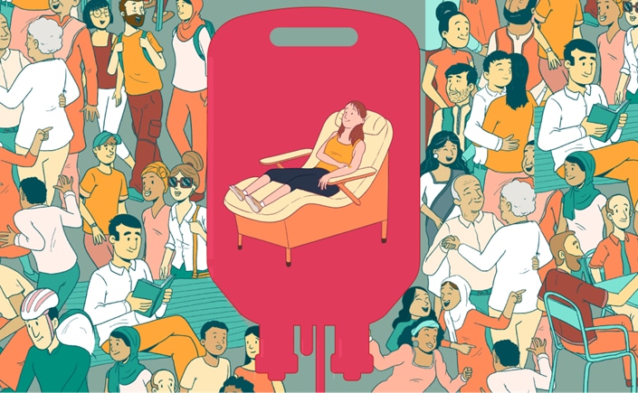 Imagen que ejemplifica la donación de sangre.